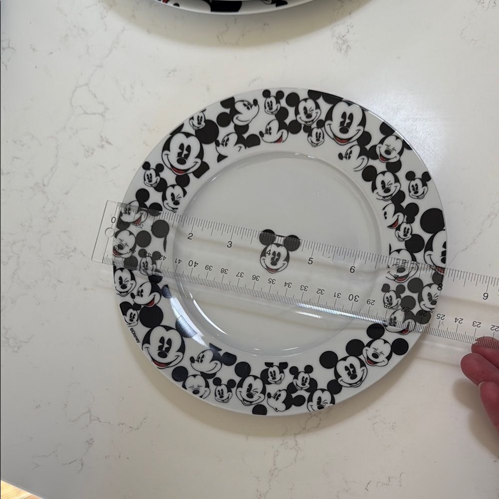 Disney Black and White Mickey Mouse ceramic plate Set. - Picture 5 of 6